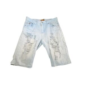 Grindhouse Denim Men's Distressed Jean Short Sz 36 LightWash Shredded Streetwear